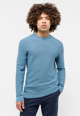 Sweter Elegancki Męski Mustang Elliot Logo Provincial Blue 1015472 5181